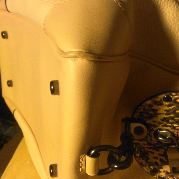 COPY - COACH CREAM COLOR TOTE/ SNAKE SKIN TOP/ SHOULDER BAG STRAP PEACHSTRAP … - Picture 15 of 16